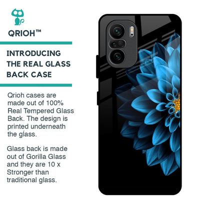 Half Blue Flower Glass Case for Mi 11X Pro