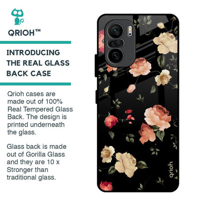 Black Spring Floral Glass Case for Mi 11X Pro