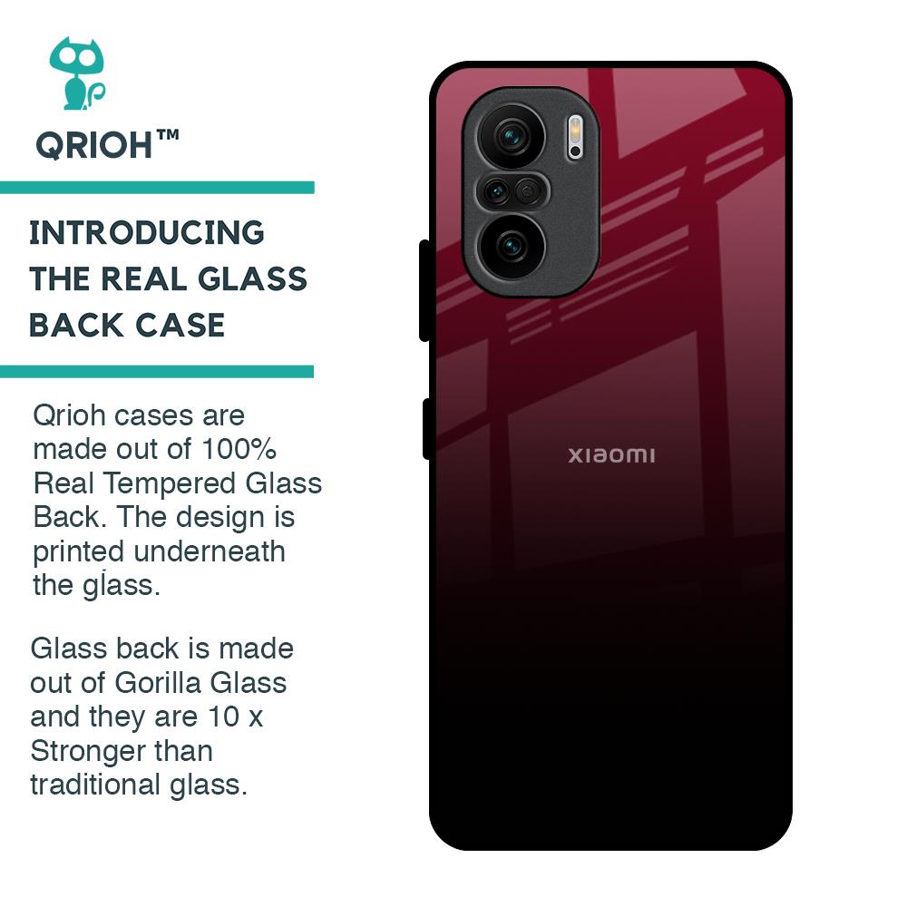 Wine Red Glass Case For Mi 11X Pro