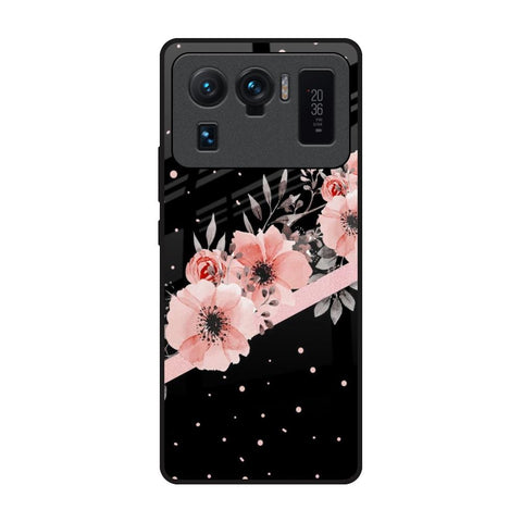 Floral Black Band Mi 11 Ultra Glass Back Cover Online