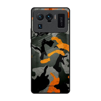 Camouflage Orange Mi 11 Ultra Glass Back Cover Online