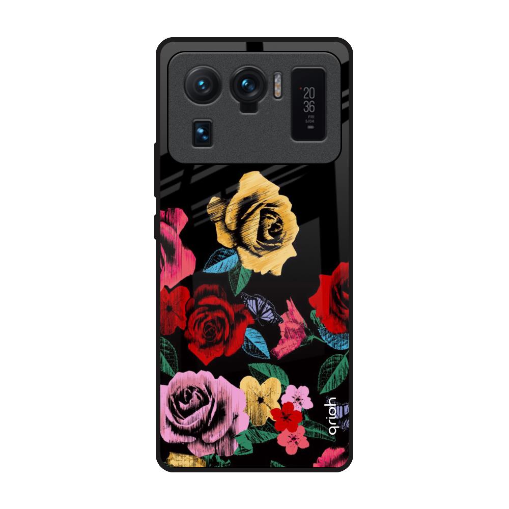Floral Decorative Mi 11 Ultra Glass Back Cover Online