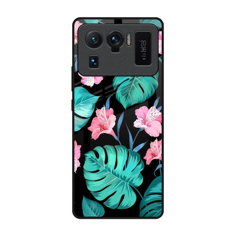 Tropical Leaves & Pink Flowers Mi 11 Ultra Glass Back Cover Online