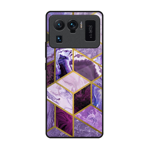 Purple Rhombus Marble Mi 11 Ultra Glass Back Cover Online