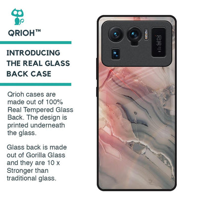 Pink And Grey Marble Glass Case For Mi 11 Ultra