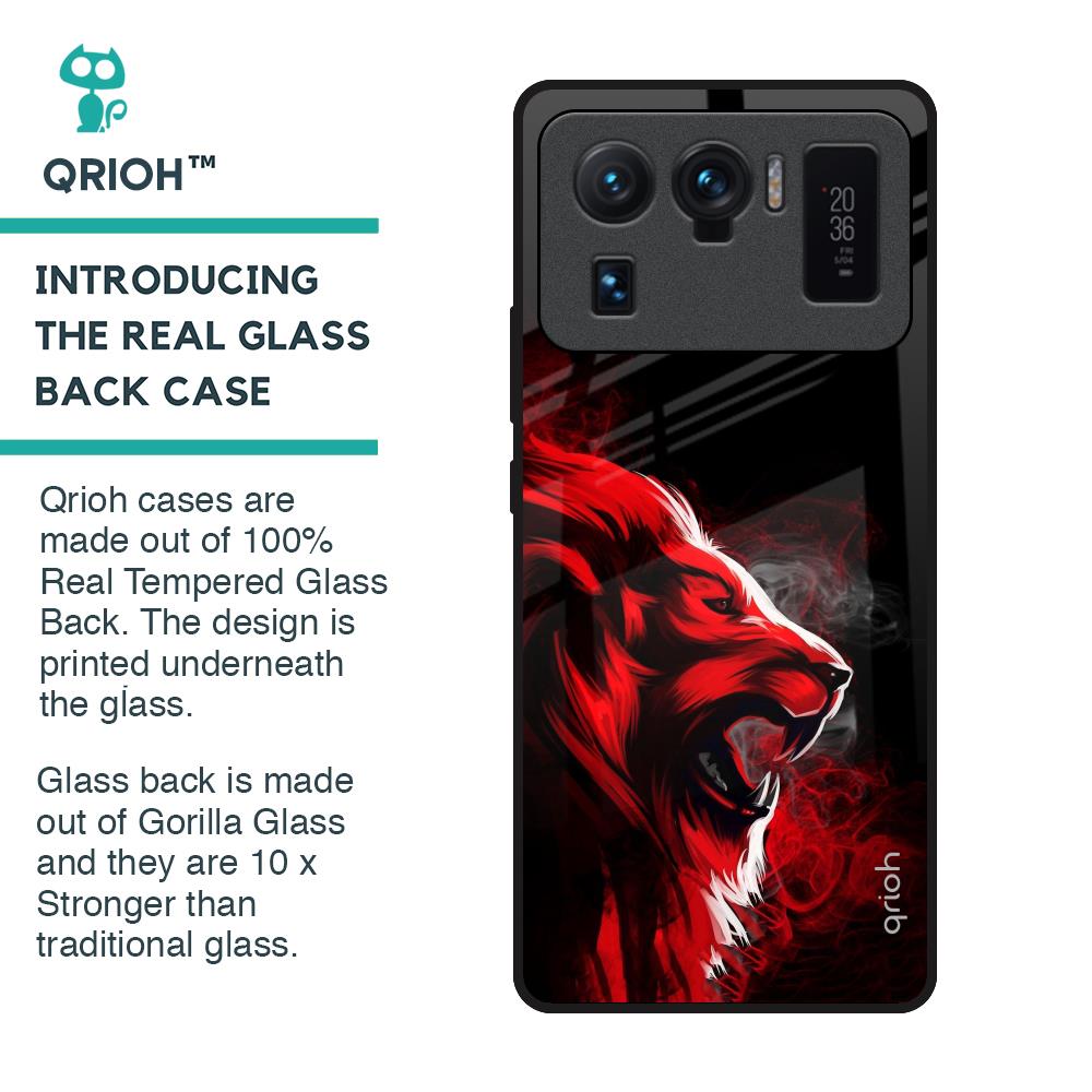 Red Angry Lion Glass Case for Mi 11 Ultra