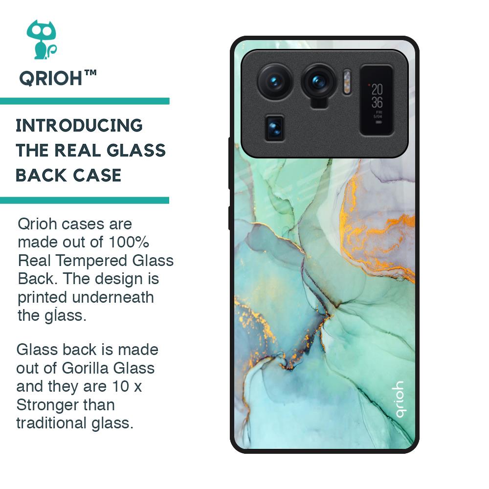 Green Marble Glass Case for Mi 11 Ultra