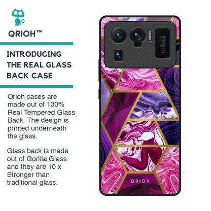 Electroplated Geometric Marble Glass Case for Mi 11 Ultra