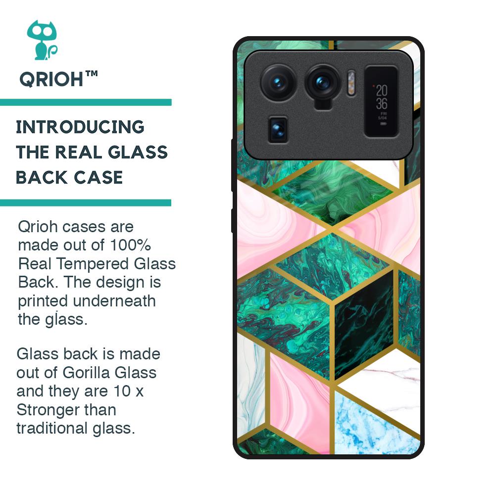 Seamless Green Marble Glass Case for Mi 11 Ultra