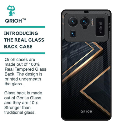 Sleek Golden & Navy Glass Case for Mi 11 Ultra