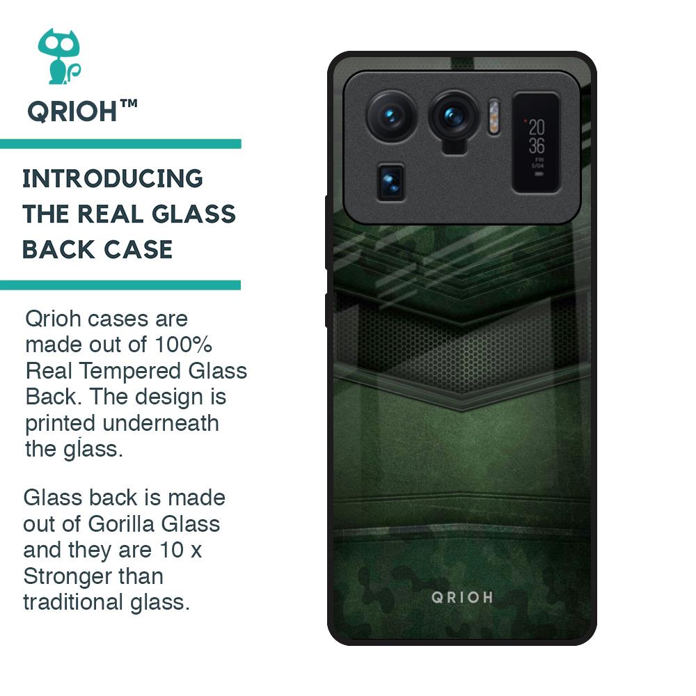 Green Leather Glass Case for Mi 11 Ultra