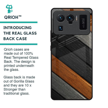 Tri Color Wood Glass Case for Mi 11 Ultra