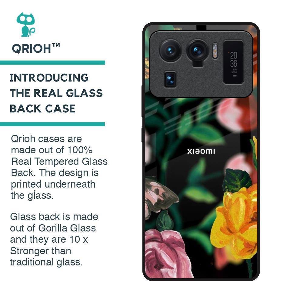 Flowers & Butterfly Glass Case for Mi 11 Ultra