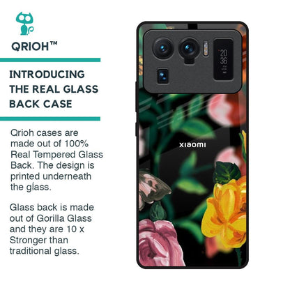 Flowers & Butterfly Glass Case for Mi 11 Ultra