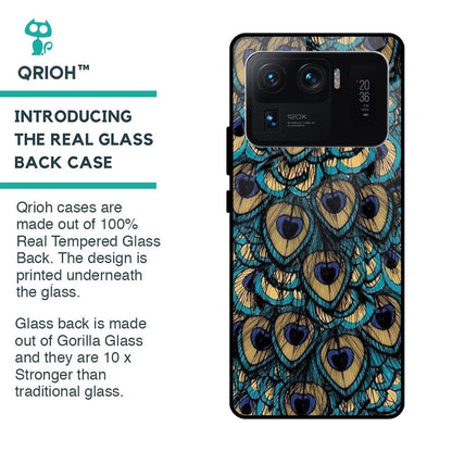 Peacock Feathers Glass case for Mi 11 Ultra
