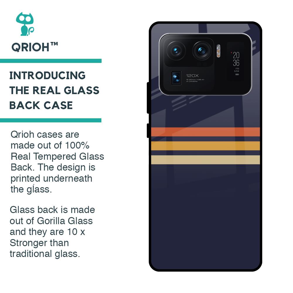 Tricolor Stripes Glass Case For Mi 11 Ultra