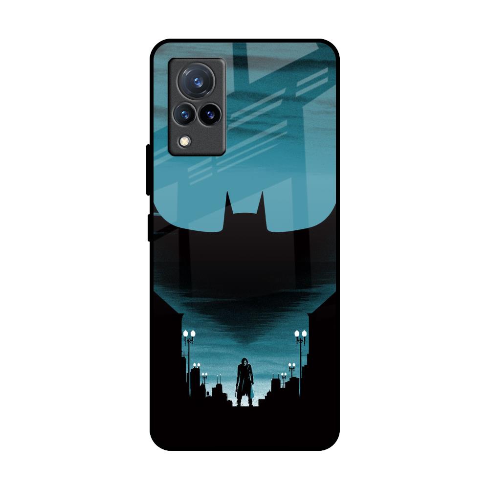 Cyan Bat Vivo V21 Glass Back Cover Online