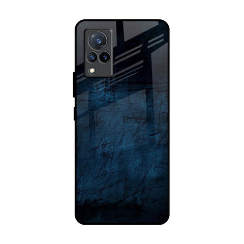 Dark Blue Grunge Vivo V21 Glass Back Cover Online