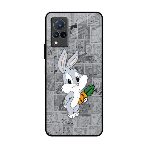 Cute Baby Bunny Vivo V21 Glass Back Cover Online