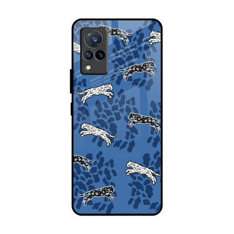 Blue Cheetah Vivo V21 Glass Back Cover Online