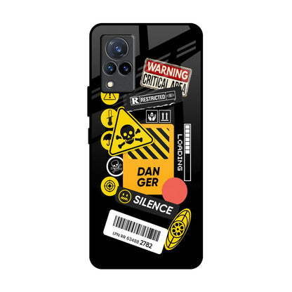 Danger Signs Vivo V21 Glass Back Cover Online