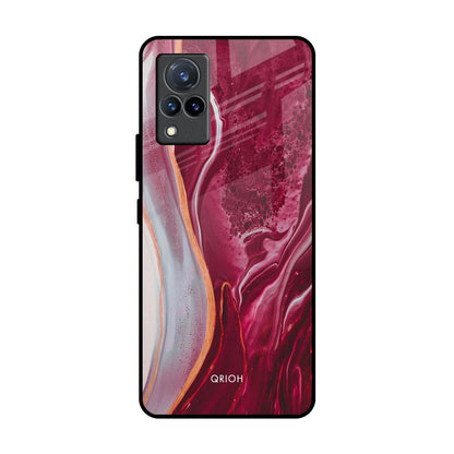 Crimson Ruby Vivo V21 Glass Back Cover Online