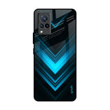 Vertical Blue Arrow Vivo V21 Glass Back Cover Online