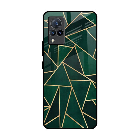 Abstract Green Vivo V21 Glass Back Cover Online