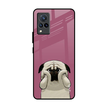 Funny Pug Face Vivo V21 Glass Back Cover Online