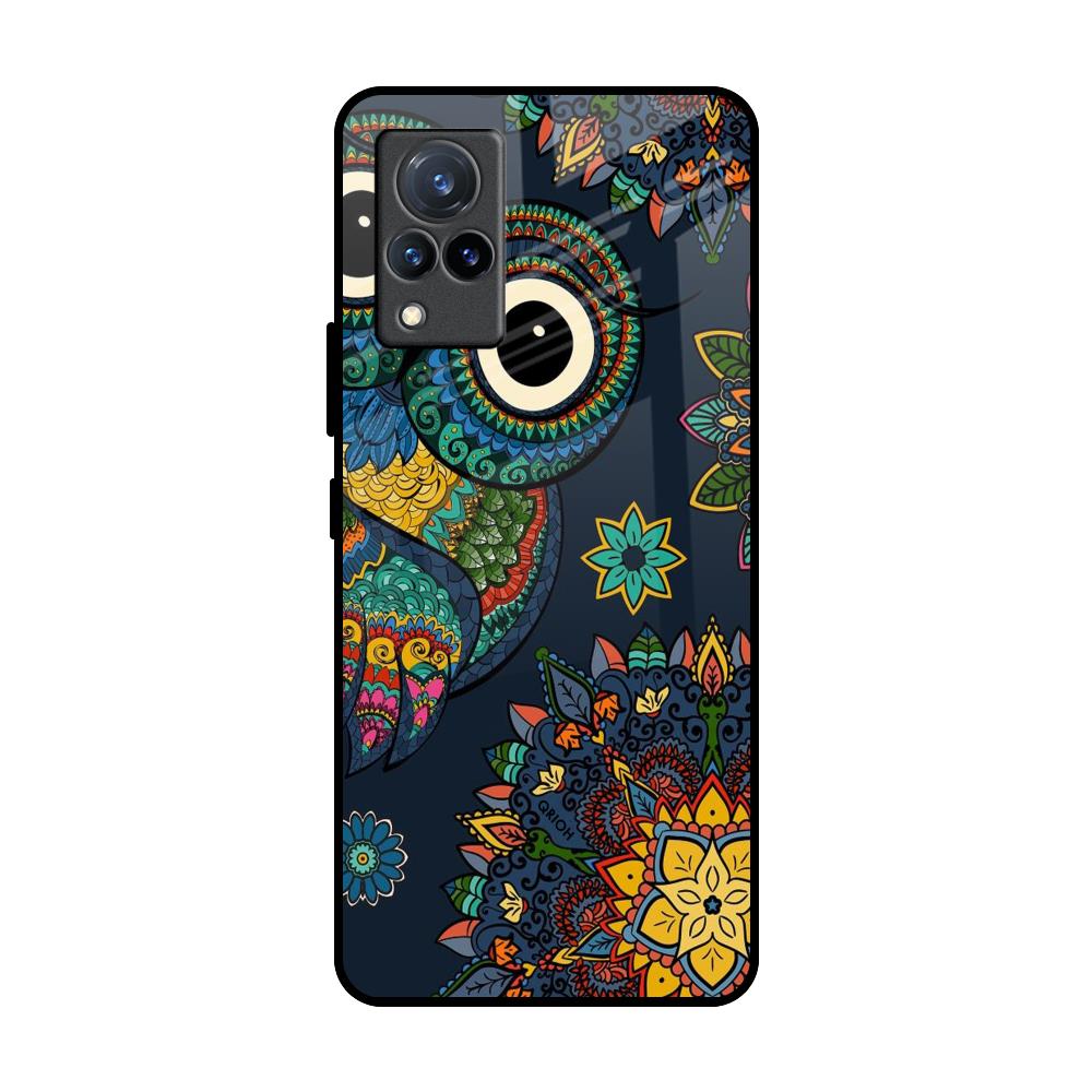 Owl Art Vivo V21 Glass Back Cover Online