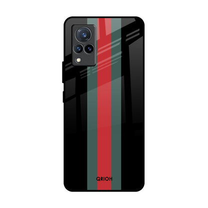 Vertical Stripes Vivo V21 Glass Back Cover Online