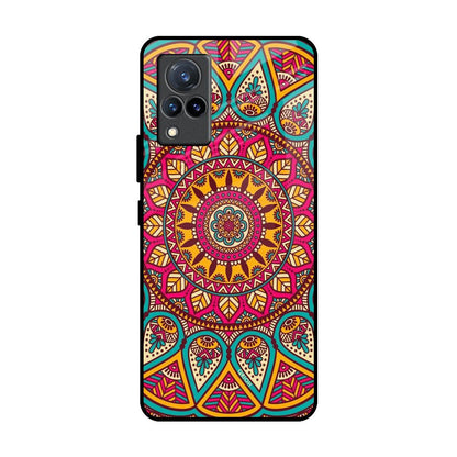 Elegant Mandala Vivo V21 Glass Back Cover Online
