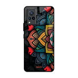 Retro Gorgeous Flower Vivo V21 Glass Back Cover Online