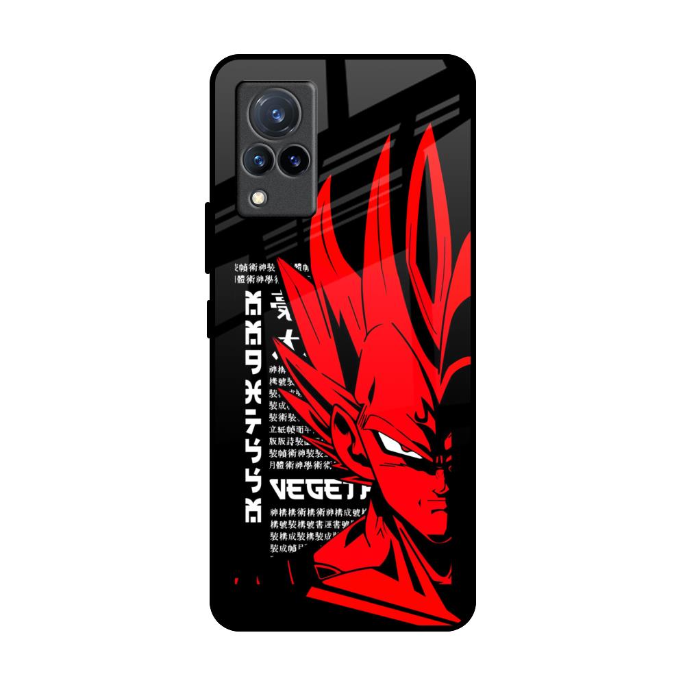 Red Vegeta Vivo V21 Glass Back Cover Online