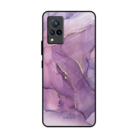 Purple Gold Marble Vivo V21 Glass Back Cover Online