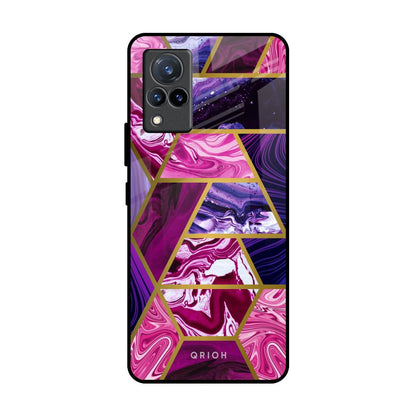 Electroplated Geometric Marble Vivo V21 Glass Back Cover Online