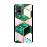 Seamless Green Marble Vivo V21 Glass Back Cover Online