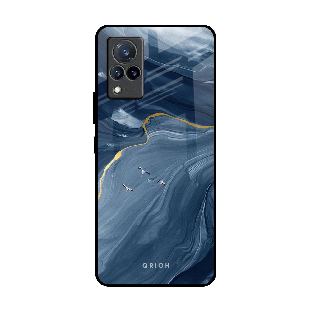 Deep Ocean Marble Vivo V21 Glass Back Cover Online