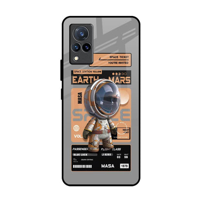Space Ticket Vivo V21 Glass Back Cover Online