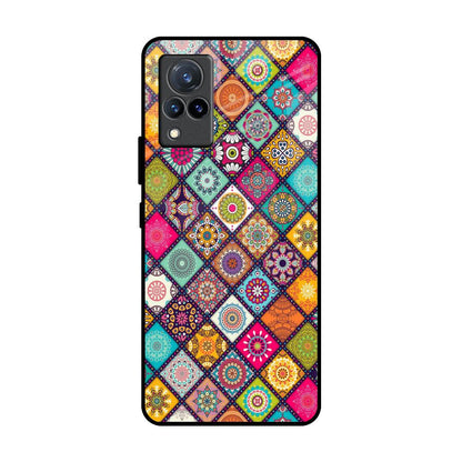 Multicolor Mandala Vivo V21 Glass Back Cover Online