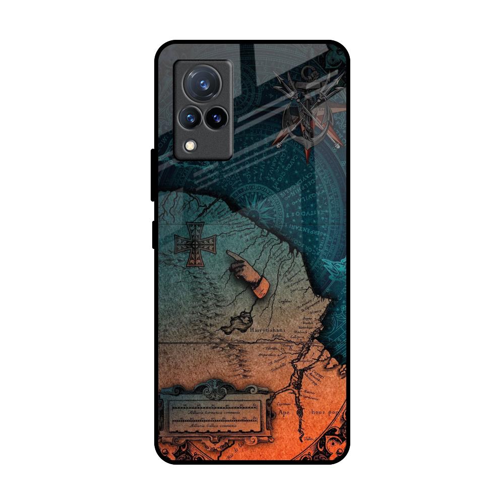 Geographical Map Vivo V21 Glass Back Cover Online