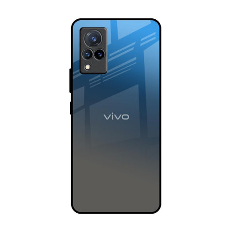 Blue Grey Ombre Vivo V21 Glass Back Cover Online