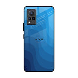 Blue Wave Abstract Vivo V21 Glass Back Cover Online