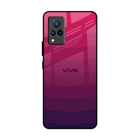 Wavy Pink Pattern Vivo V21 Glass Back Cover Online