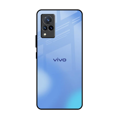 Vibrant Blue Texture Vivo V21 Glass Back Cover Online