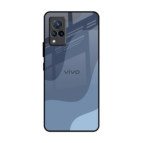 Navy Blue Ombre Vivo V21 Glass Back Cover Online