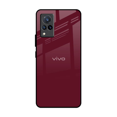 Classic Burgundy Vivo V21 Glass Back Cover Online