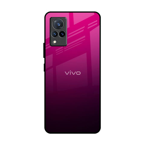 Purple Ombre Pattern Vivo V21 Glass Back Cover Online
