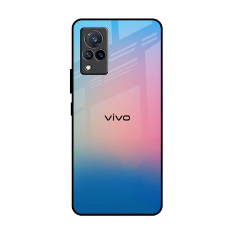 Blue & Pink Ombre Vivo V21 Glass Back Cover Online