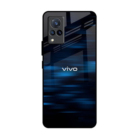 Blue Rough Abstract Vivo V21 Glass Back Cover Online